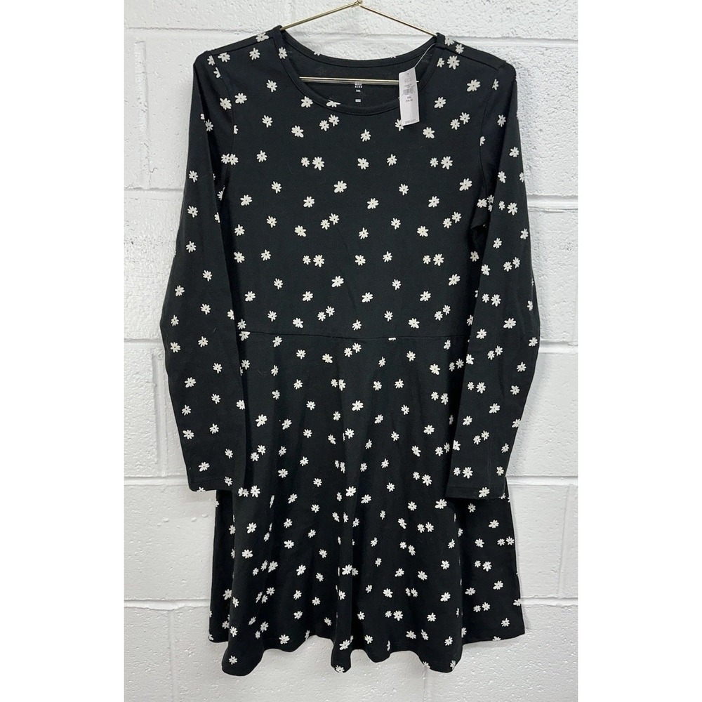 GAP Skater Dress Black White Floral / Girls' XXL 14-16‎